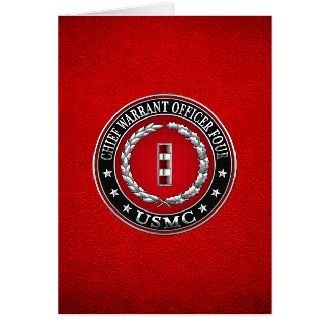 Amerikanska marinlinjer: Chefsorder fyra (USMC CWO Hälsningskort (Framsidan)