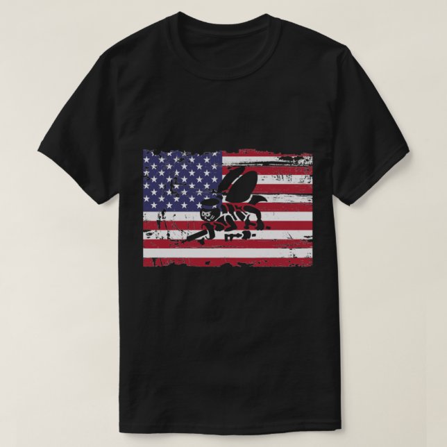 Amerikanska marinsjöarna American Flagga Seabee Lo T Shirt (Design framsida)