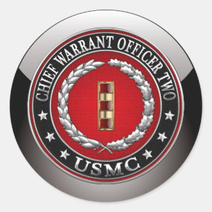 Amerikanska marinsoldater: Chief Warrant Two (USMC Runt Klistermärke