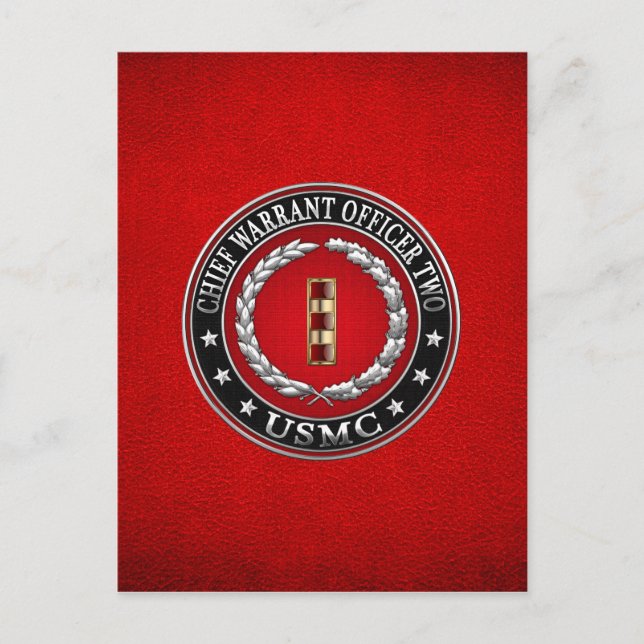 Amerikanska marinsoldater: Chief Warrant Two (USMC Vykort (Framsida)