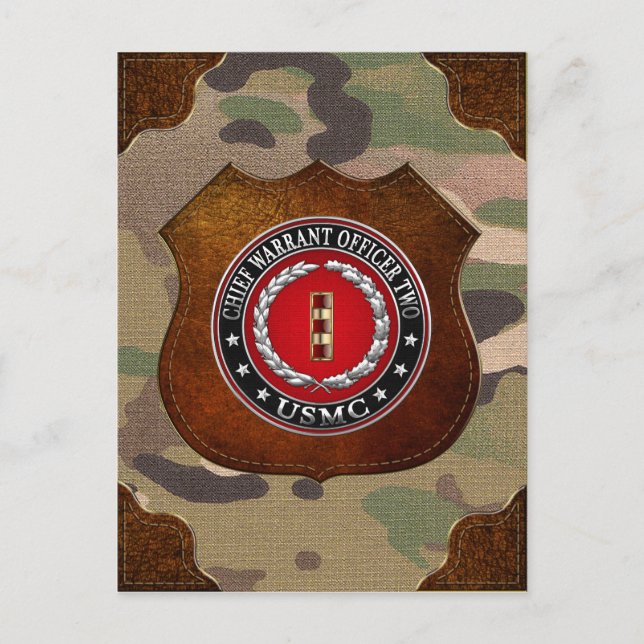 Amerikanska marinsoldater: Chief Warrant Two (USMC Vykort (Framsida)