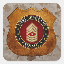 Amerikanska marinsoldater: Första sergeant (USMC 1 Fyrkantigt Klistermärke