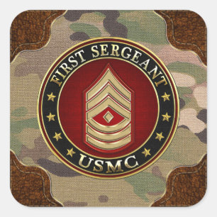 Amerikanska marinsoldater: Första sergeant (USMC 1 Fyrkantigt Klistermärke
