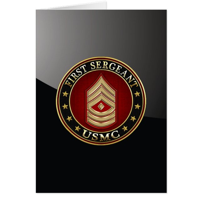 Amerikanska marinsoldater: Första sergeant (USMC 1 Hälsningskort (Framsidan)