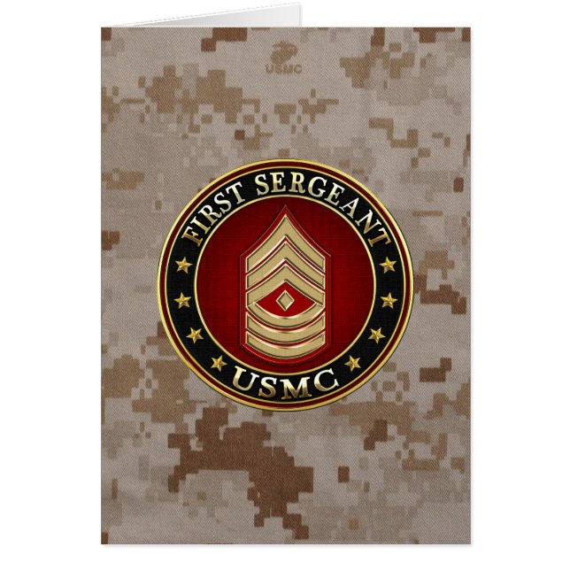 Amerikanska marinsoldater: Första sergeant (USMC 1 Hälsningskort (Framsidan)