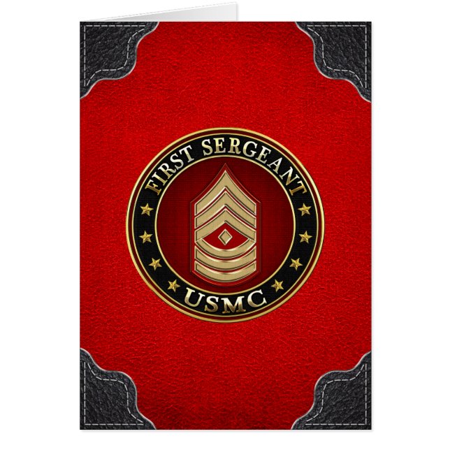 Amerikanska marinsoldater: Första sergeant (USMC 1 Hälsningskort (Framsidan)