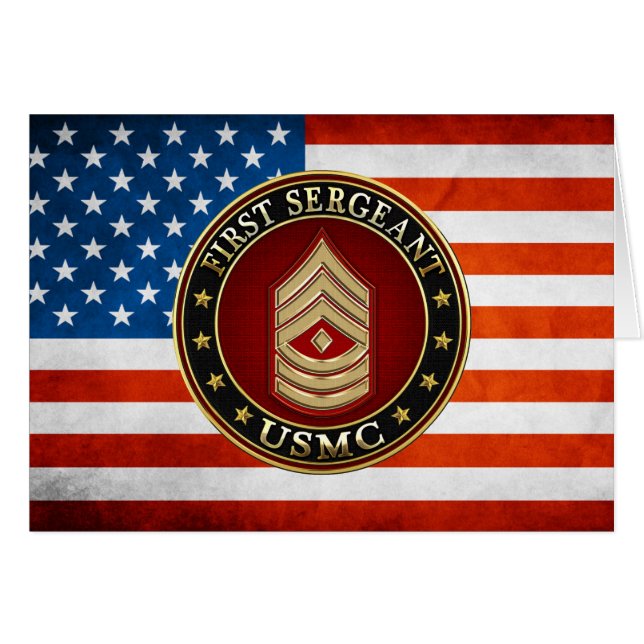 Amerikanska marinsoldater: Första sergeant (USMC 1 Hälsningskort (Framsidan Horizontal)