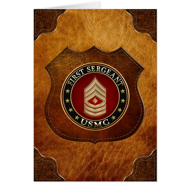 Amerikanska marinsoldater: Första sergeant (USMC 1 Hälsningskort (Framsidan)