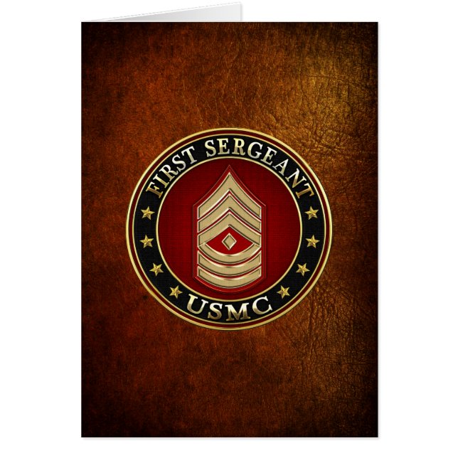 Amerikanska marinsoldater: Första sergeant (USMC 1 Hälsningskort (Framsidan)
