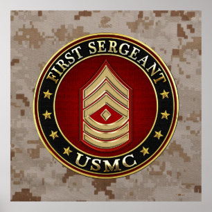 Amerikanska marinsoldater: Första sergeant (USMC 1 Poster