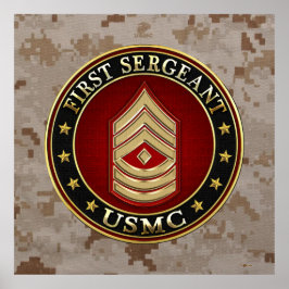 Amerikanska marinsoldater: Första sergeant (USMC 1 Poster