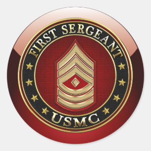 Amerikanska marinsoldater: Första sergeant (USMC 1 Runt Klistermärke