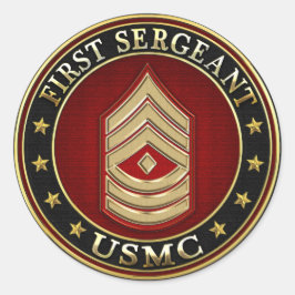 Amerikanska marinsoldater: Första sergeant (USMC 1 Runt Klistermärke