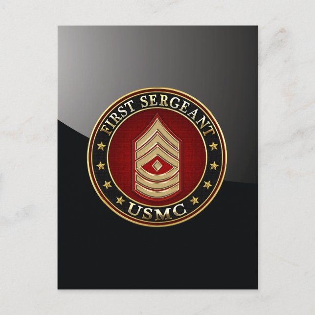 Amerikanska marinsoldater: Första sergeant (USMC 1 Vykort (Framsida)