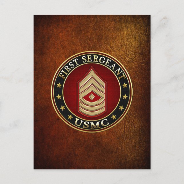 Amerikanska marinsoldater: Första sergeant (USMC 1 Vykort (Framsida)
