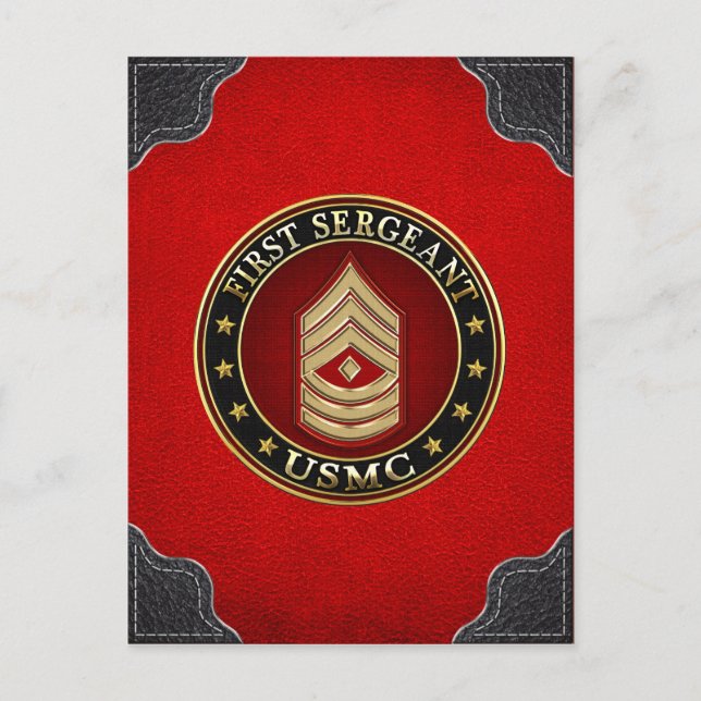 Amerikanska marinsoldater: Första sergeant (USMC 1 Vykort (Framsida)