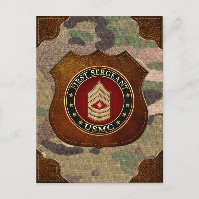 Amerikanska marinsoldater: Första sergeant (USMC 1 Vykort (Framsida)