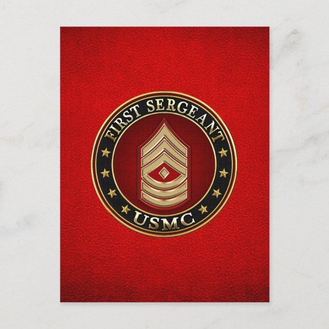 Amerikanska marinsoldater: Första sergeant (USMC 1 Vykort (Framsida)