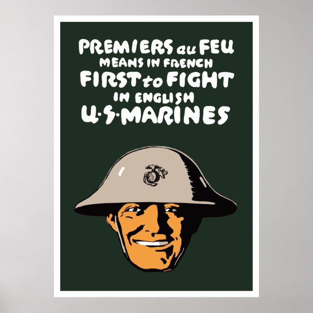 Amerikanska marinsoldater - första till kampen poster (Framsidan)