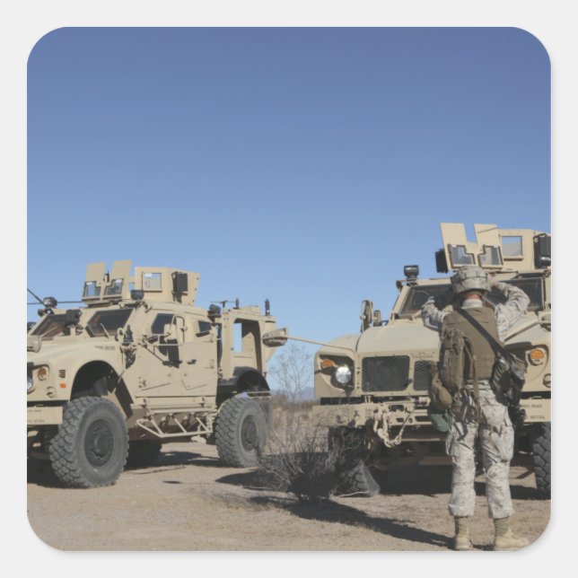 Amerikanska marinsoldater fyrkantigt klistermärke (Framsida)
