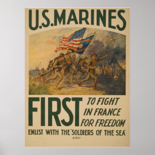 Amerikanska marinsoldater i kampen för frihet i Fr Poster