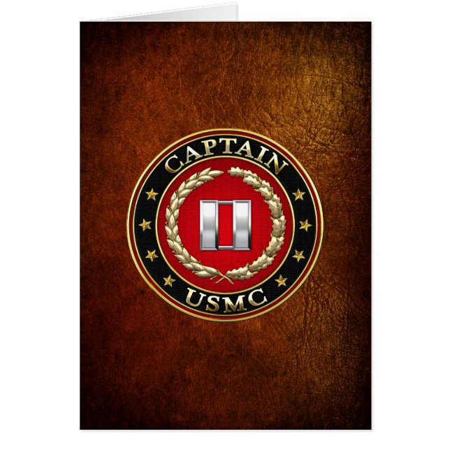 Amerikanska marinsoldater: kapten (USMC Capt) [3D] Hälsningskort (Framsidan)