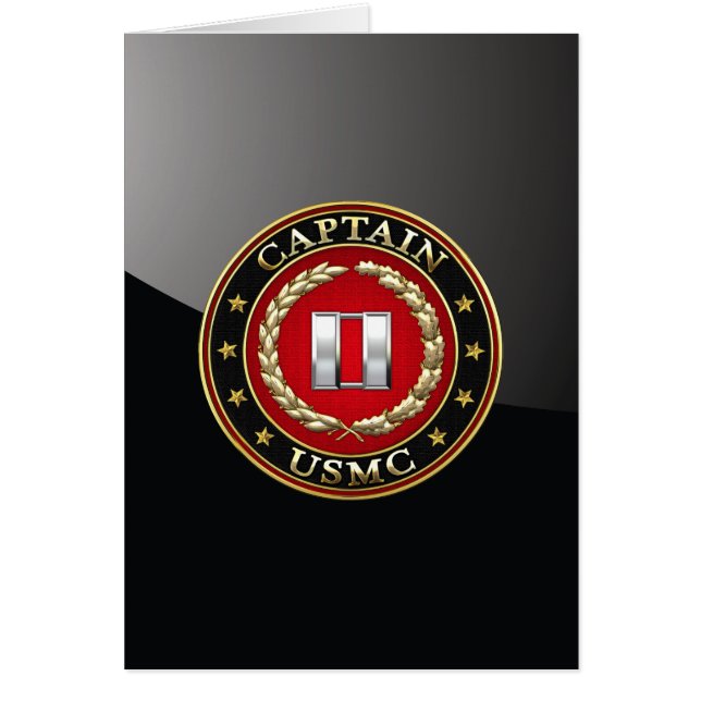 Amerikanska marinsoldater: kapten (USMC Capt) [3D] Hälsningskort (Framsidan)