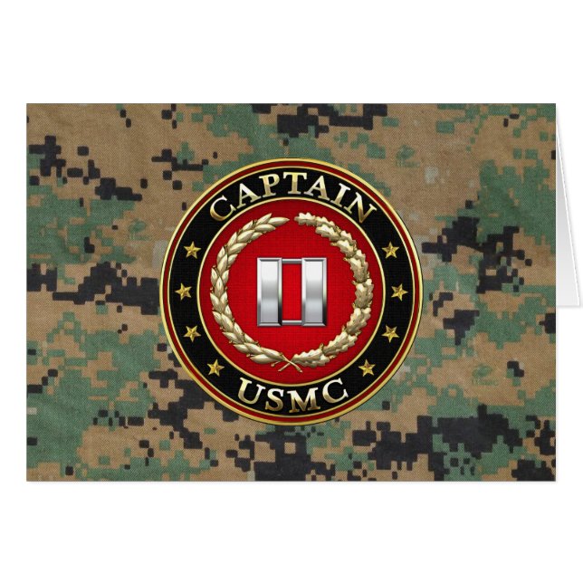 Amerikanska marinsoldater: kapten (USMC Capt) [3D] Hälsningskort (Framsidan Horizontal)