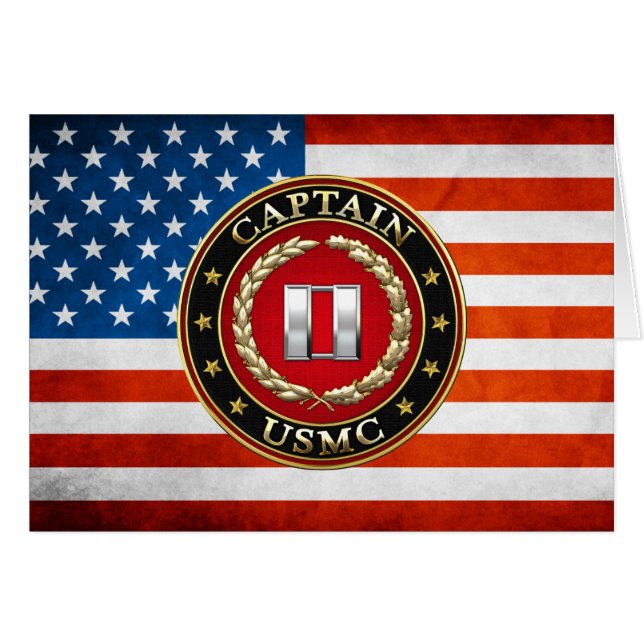 Amerikanska marinsoldater: kapten (USMC Capt) [3D] Hälsningskort (Framsidan Horizontal)