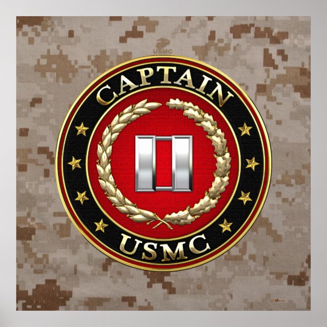 Amerikanska marinsoldater: kapten (USMC Capt) [3D] Poster (Framsidan)
