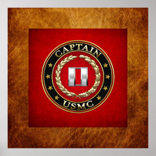 Amerikanska marinsoldater: kapten (USMC Capt) [3D] Poster