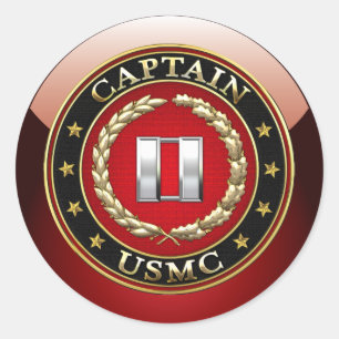 Amerikanska marinsoldater: kapten (USMC Capt) [3D] Runt Klistermärke