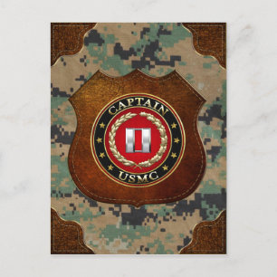 Amerikanska marinsoldater: Kapten (USMC Capt) [3D] Vykort