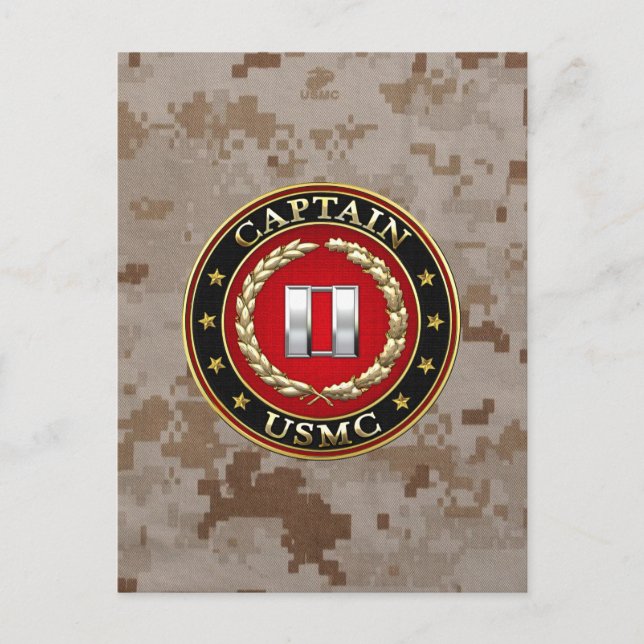 Amerikanska marinsoldater: kapten (USMC Capt) [3D] Vykort (Framsida)