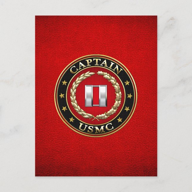 Amerikanska marinsoldater: kapten (USMC Capt) [3D] Vykort (Framsida)