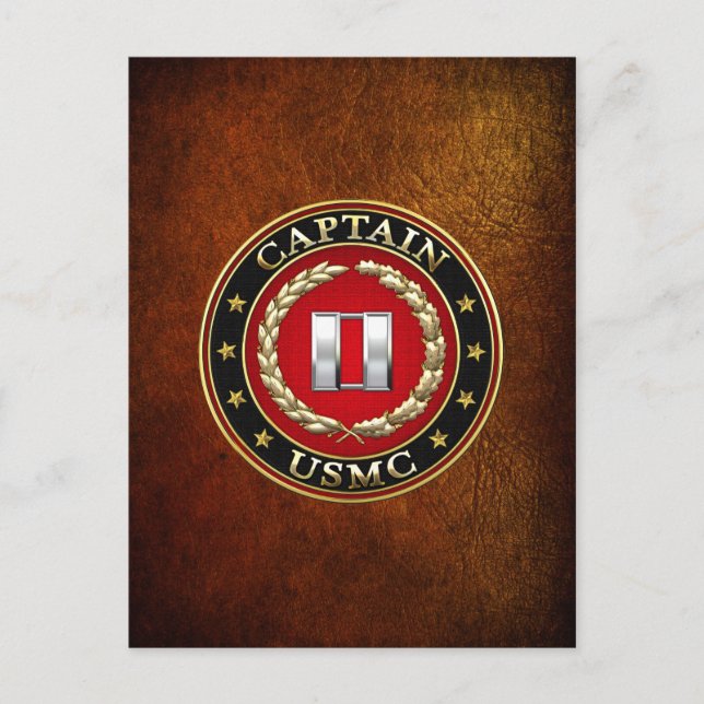 Amerikanska marinsoldater: kapten (USMC Capt) [3D] Vykort (Framsida)