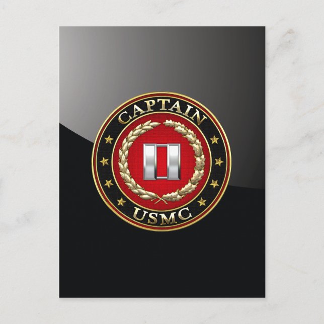 Amerikanska marinsoldater: kapten (USMC Capt) [3D] Vykort (Framsida)