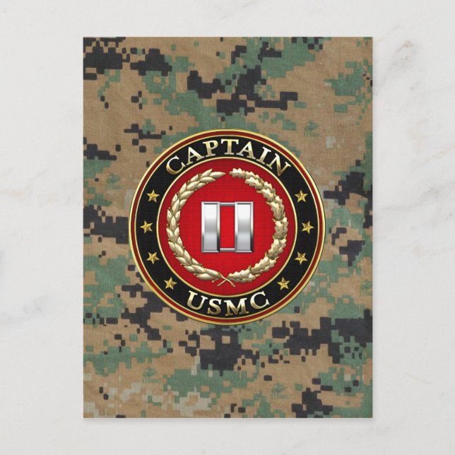 Amerikanska marinsoldater: kapten (USMC Capt) [3D] Vykort (Framsida)
