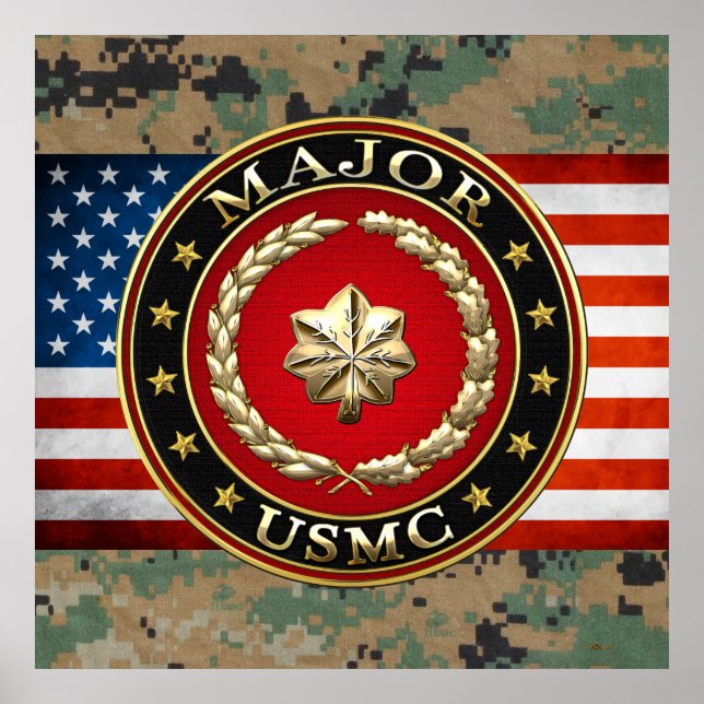 Amerikanska marinsoldater: Major (USMC Maj) [3D] Poster (Framsidan)