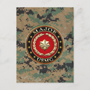 Amerikanska marinsoldater: Major (USMC Maj) [3D] Vykort