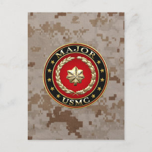 Amerikanska marinsoldater: Major (USMC Maj) [3D] Vykort