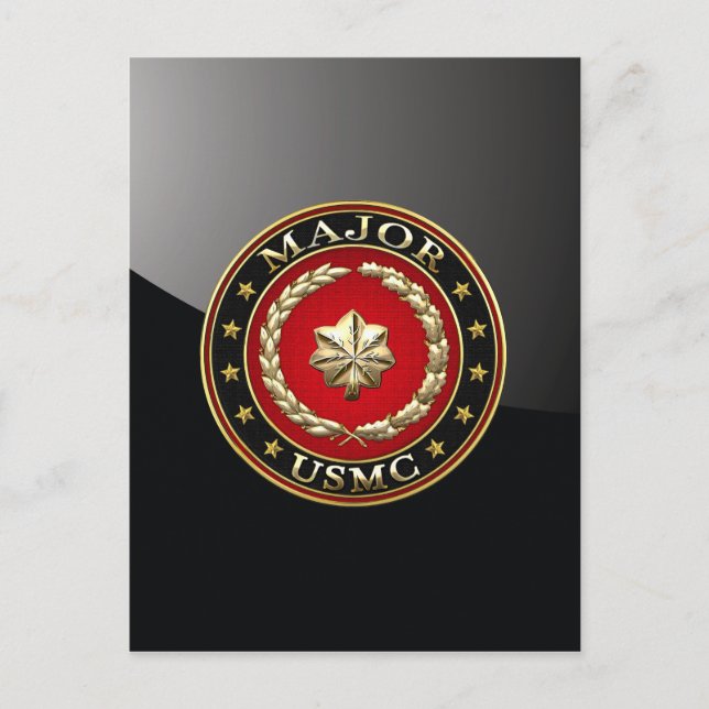 Amerikanska marinsoldater: Major (USMC Maj) [3D] Vykort (Framsida)