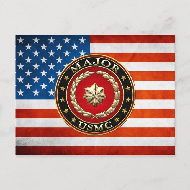 Amerikanska marinsoldater: Major (USMC Maj) [3D] Vykort (Framsida)