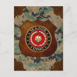 Amerikanska marinsoldater: Major (USMC Maj) [3D] Vykort