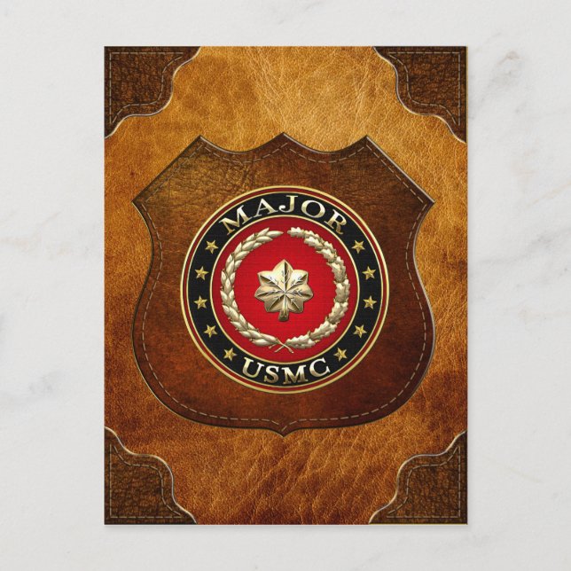 Amerikanska marinsoldater: Major (USMC Maj) [3D] Vykort (Framsida)