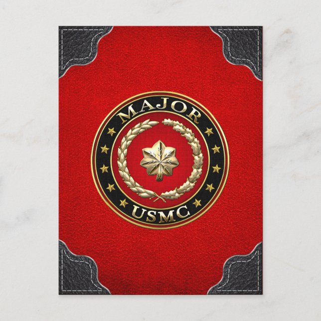Amerikanska marinsoldater: Major (USMC Maj) [3D] Vykort (Framsida)