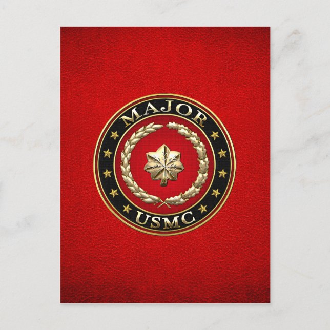 Amerikanska marinsoldater: Major (USMC Maj) [3D] Vykort (Framsida)