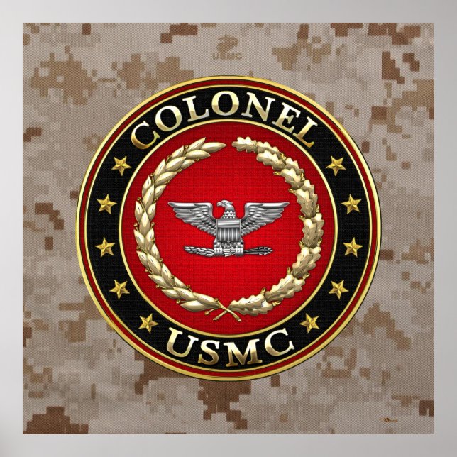 Amerikanska marinsoldater: Överste (USMC Col) [3D] Poster (Framsidan)