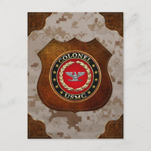 Amerikanska marinsoldater: Överste (USMC Col) [3D] Vykort