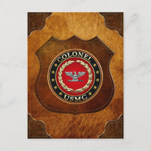 Amerikanska marinsoldater: Överste (USMC Col) [3D] Vykort